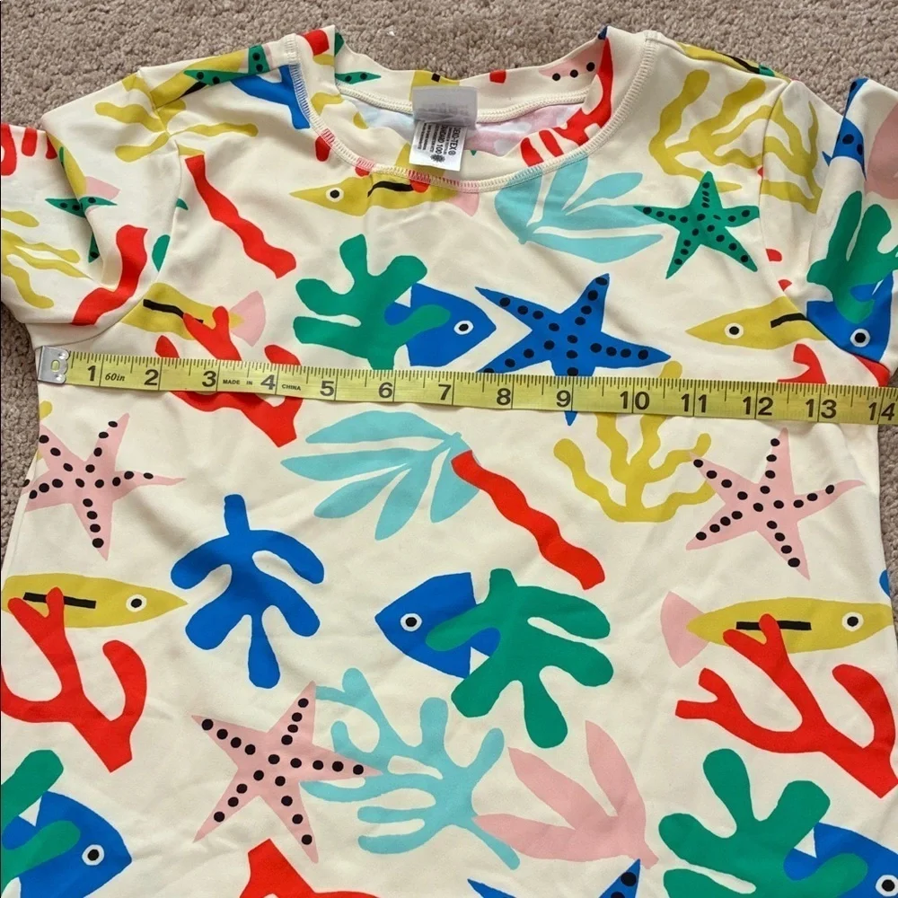 Hanna Andersson Colorful Sea Life Swim Shirt